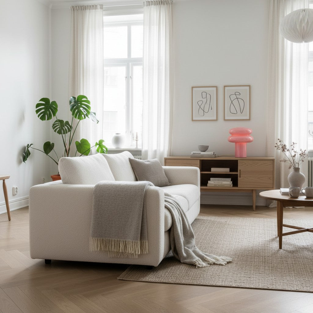 Small Opal Table Lamp - Mushroom Glass Lamp for Living Room