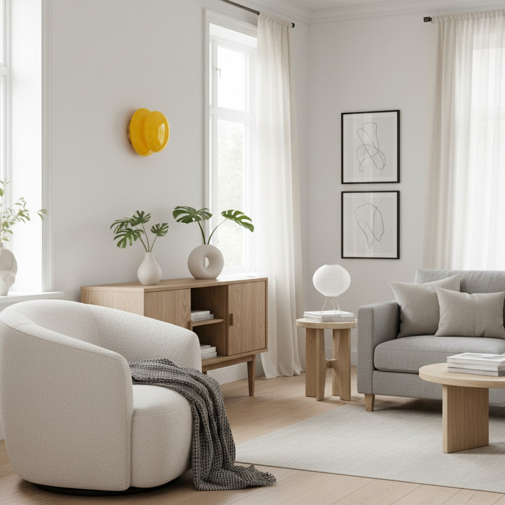 Vintage Opal Glass Wall Lamp - Classic Round Sconce for Living Room