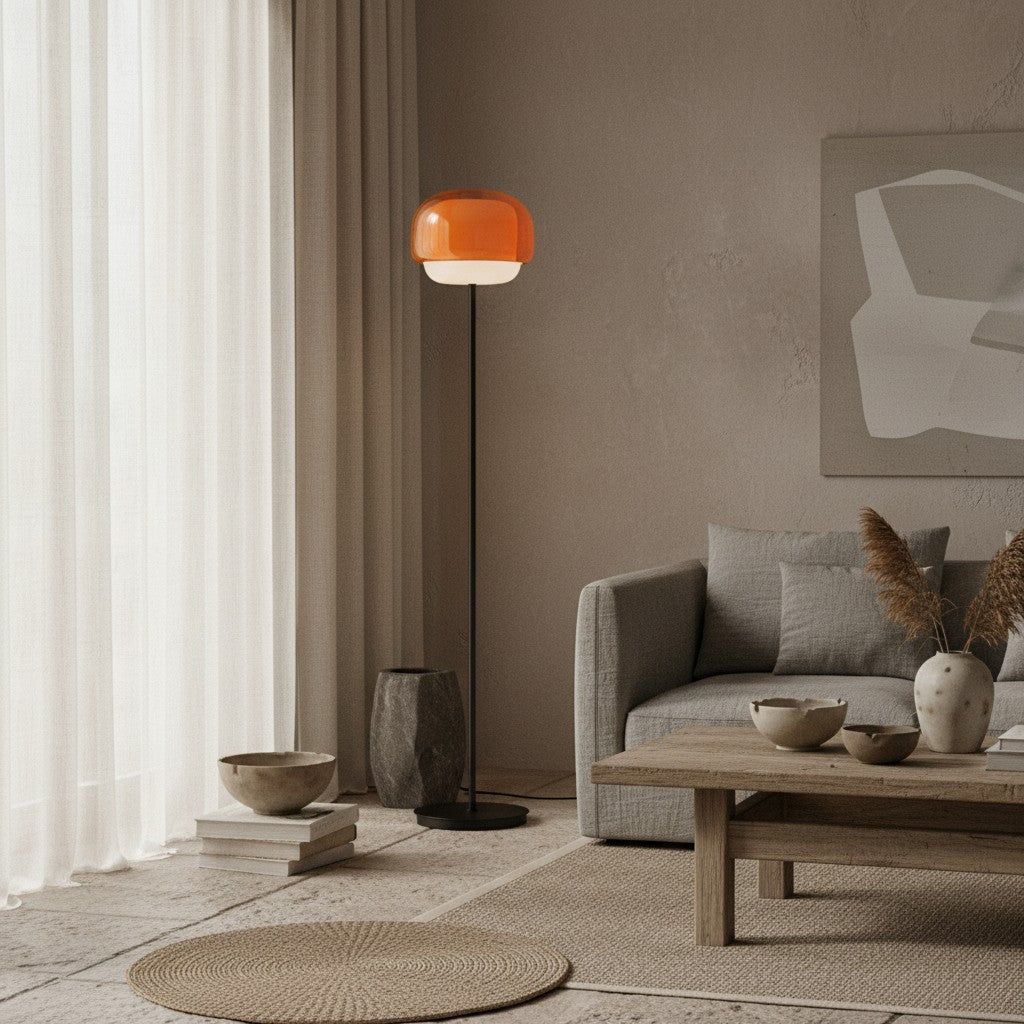 Clinco Modern Mushroom Floor Lamp - Colored Glass Design