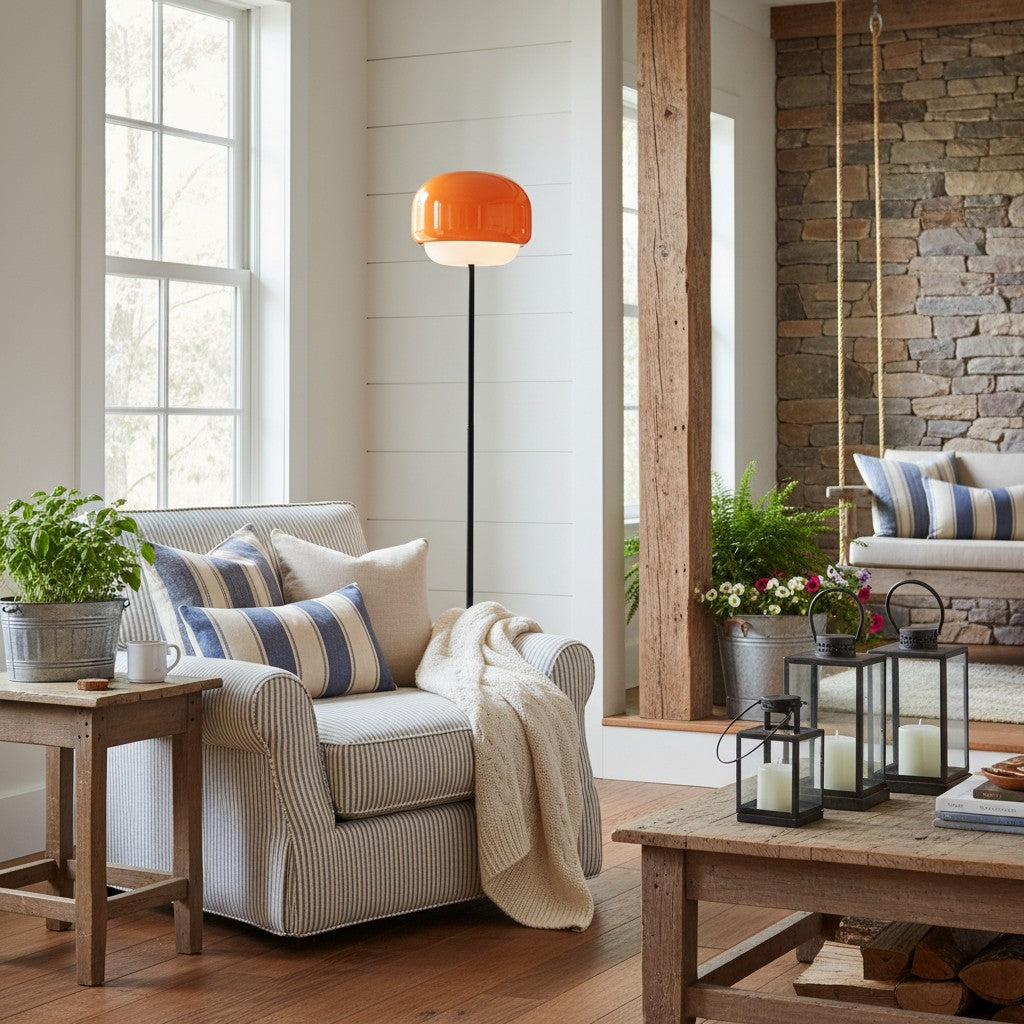 Clinco Modern Mushroom Floor Lamp - Colored Glass Design