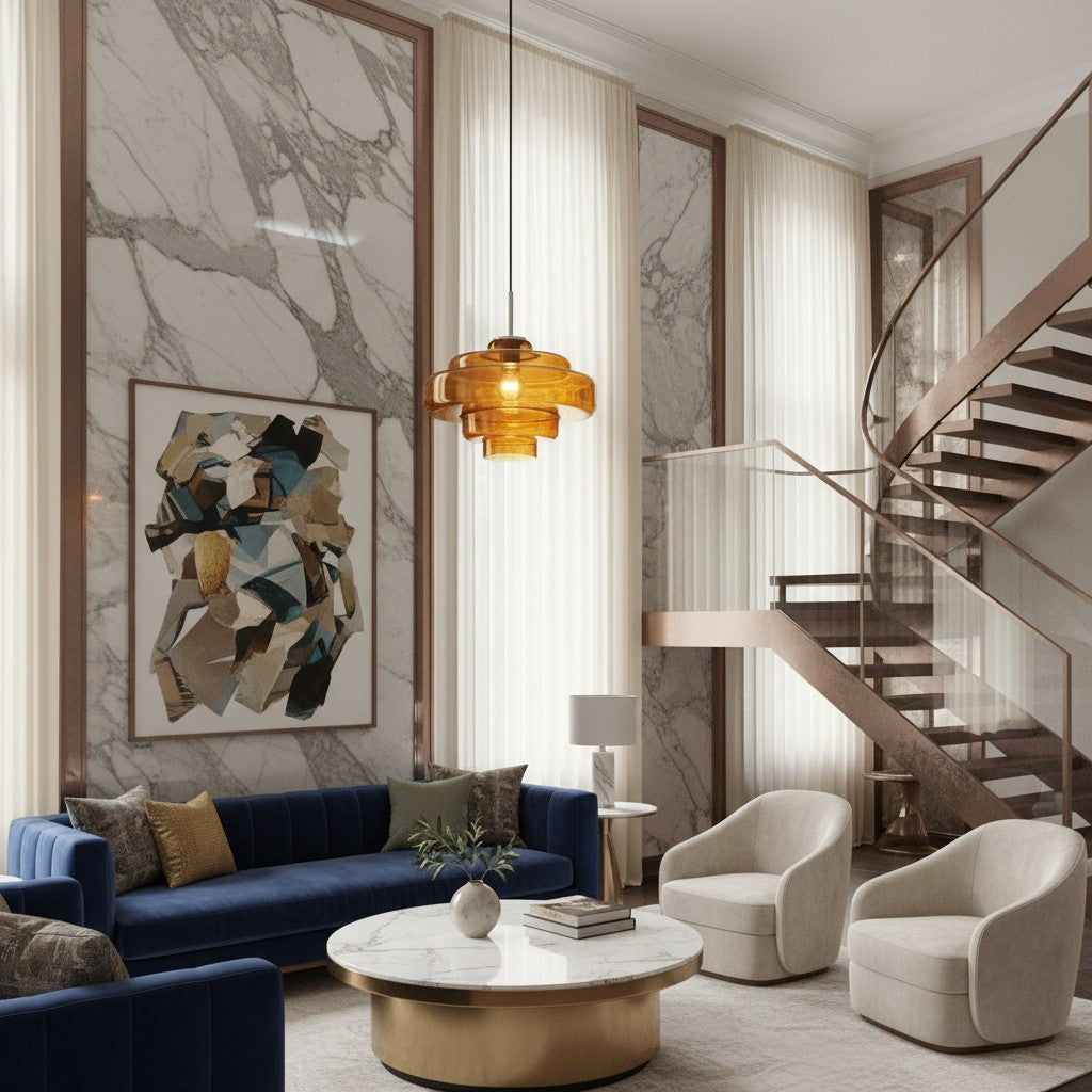 Koloro Millie Glass Pendant Light - Retro Style with Modern Elegance