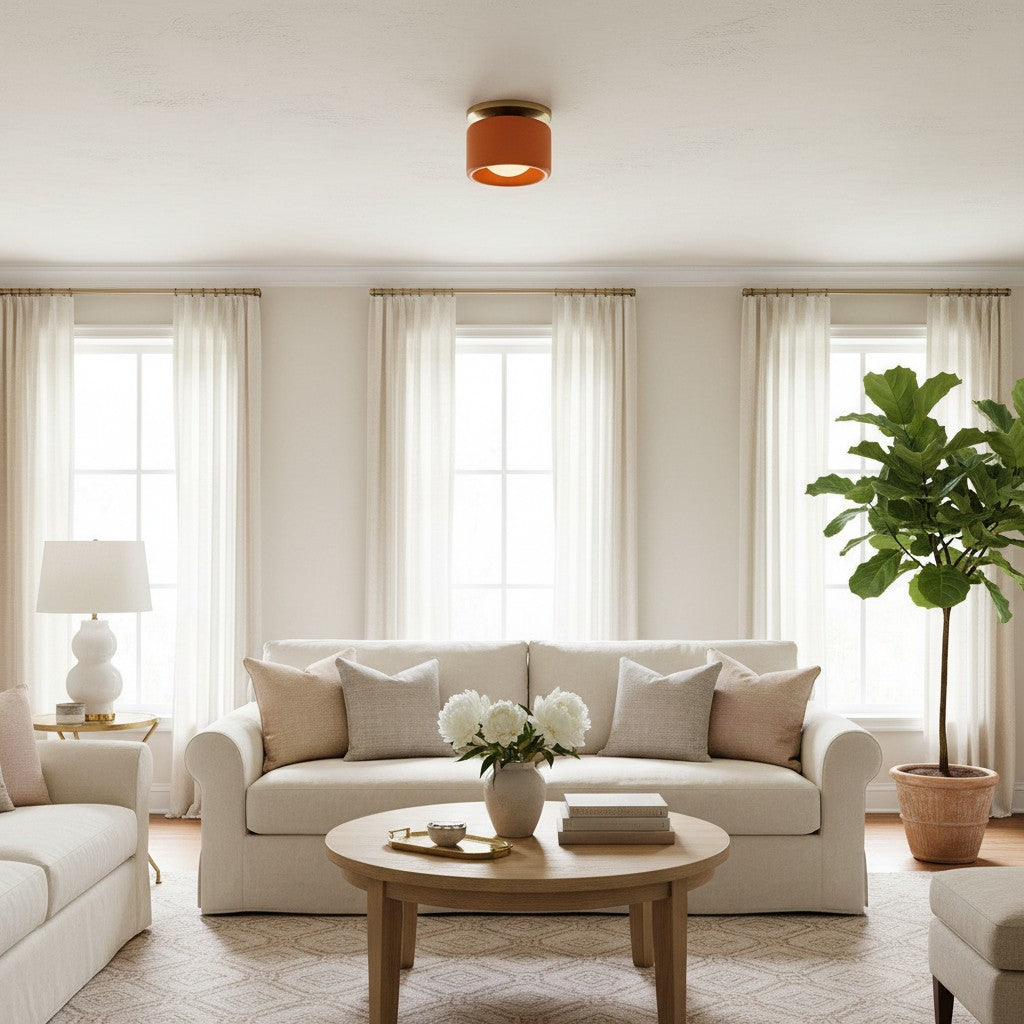 Cerova Modern Porcelain Flush Mount Ceiling Light– Elegant Ivory Shade