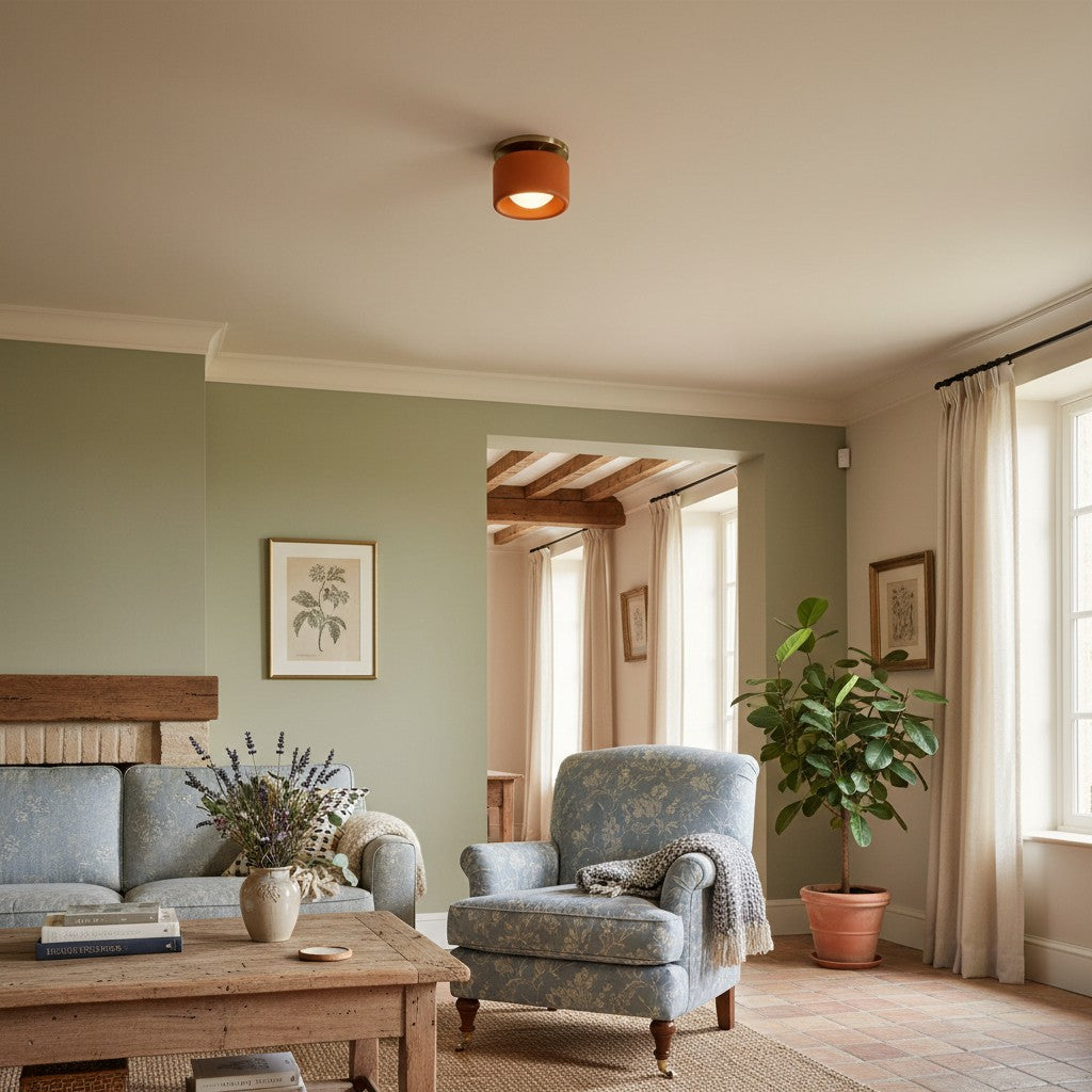 Cerova Modern Porcelain Flush Mount Ceiling Light– Elegant Ivory Shade