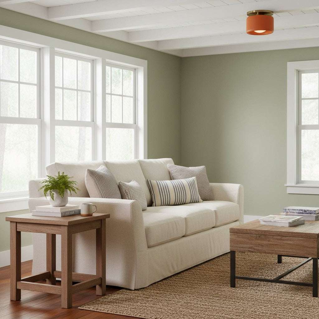 Cerova Modern Porcelain Flush Mount Ceiling Light– Elegant Ivory Shade