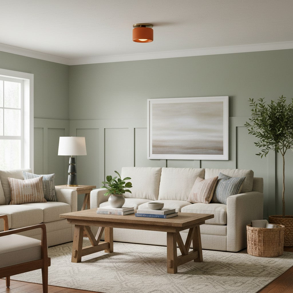 Cerova Modern Porcelain Flush Mount Ceiling Light– Elegant Ivory Shade