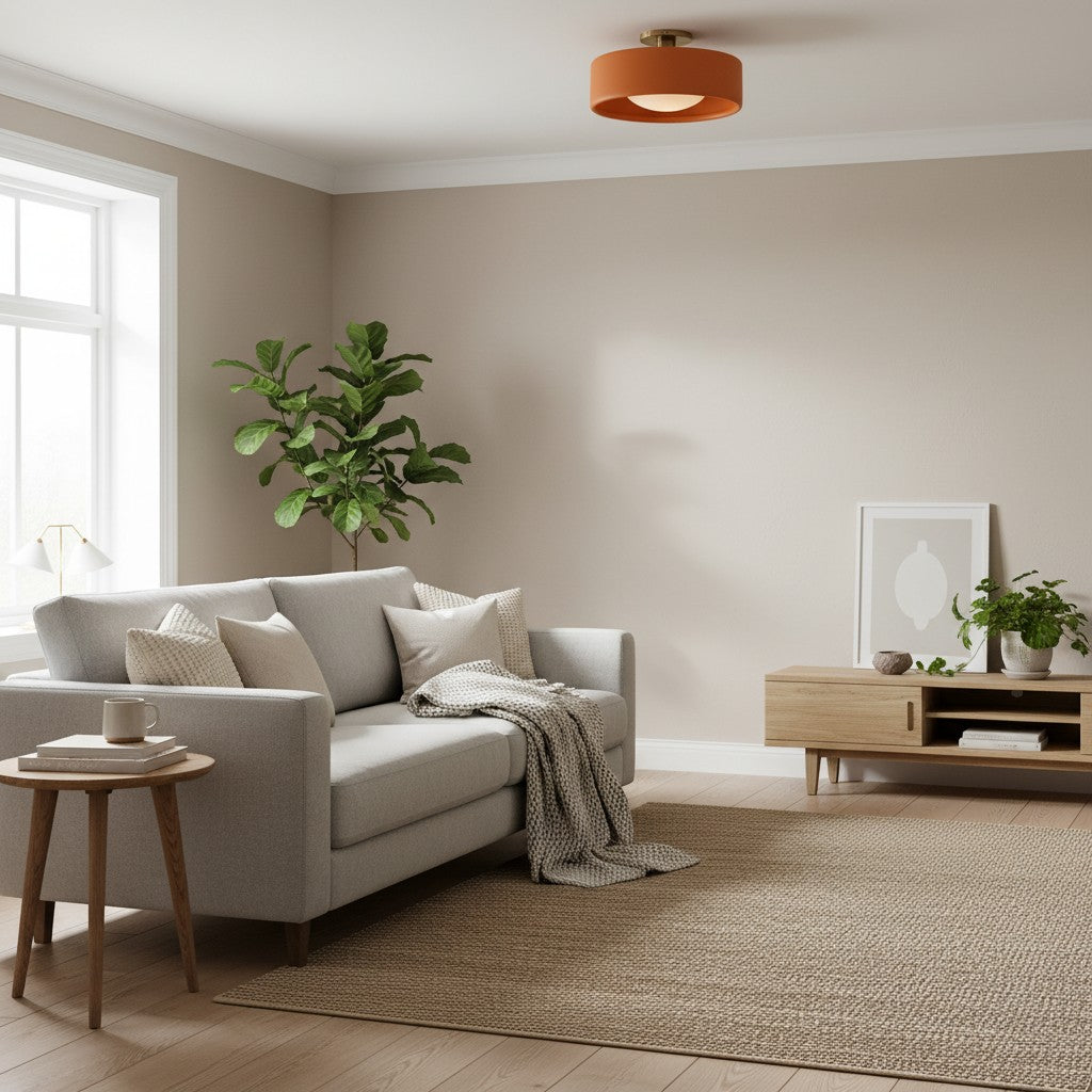 Cerova Modern Porcelain Flush Mount Ceiling Light– Elegant Ivory Shade