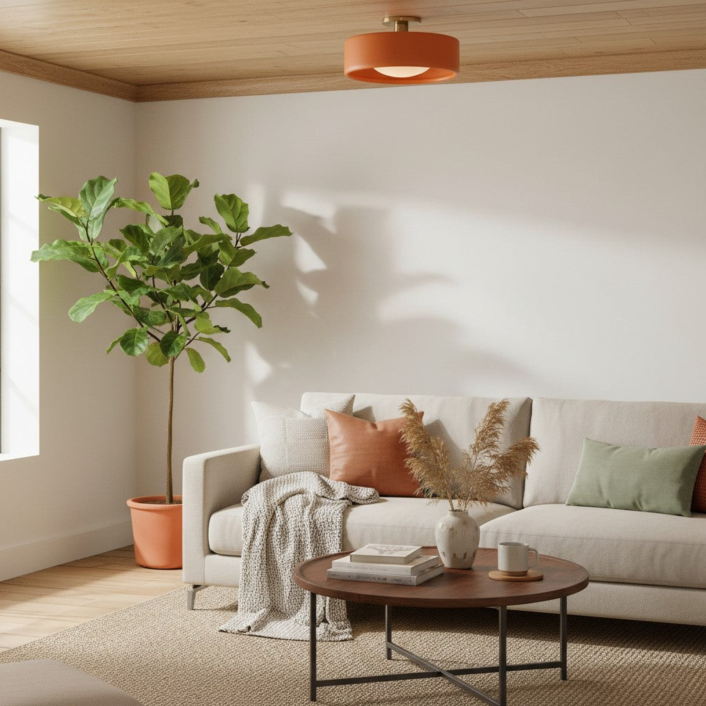 Cerova Modern Porcelain Flush Mount Ceiling Light– Elegant Ivory Shade