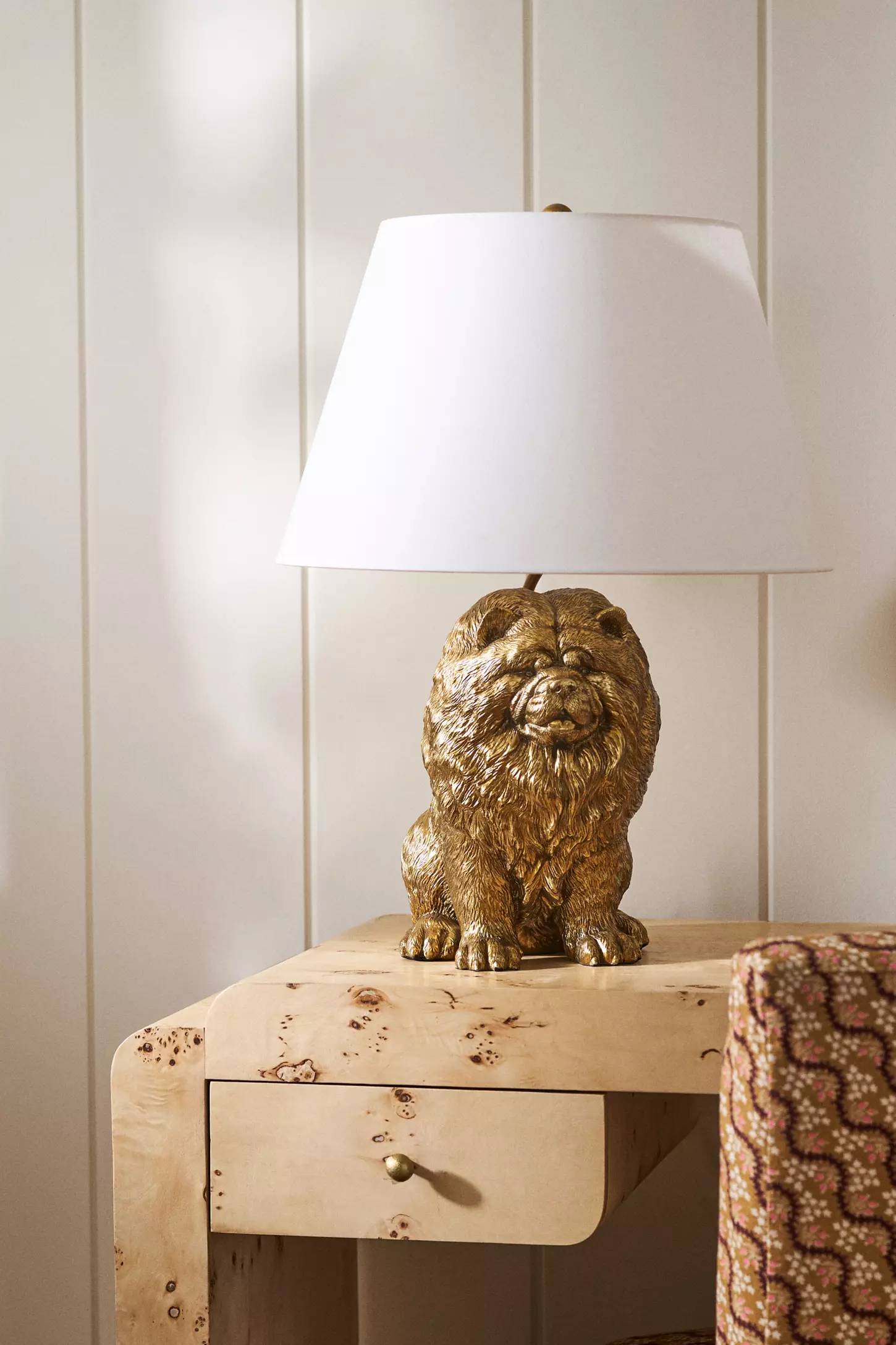 Pawdia Fabric Decorative Table Lamp - Animal Sculpture Bedside Lamp