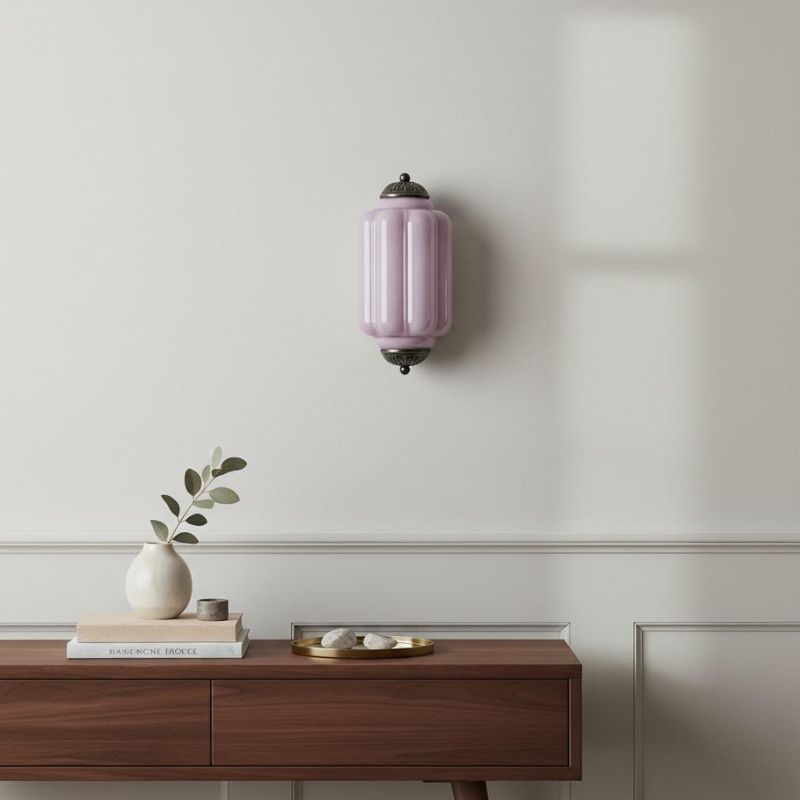 Eloise Vintage Wall Sconce - Milk Glass Flush Mount for Bedside