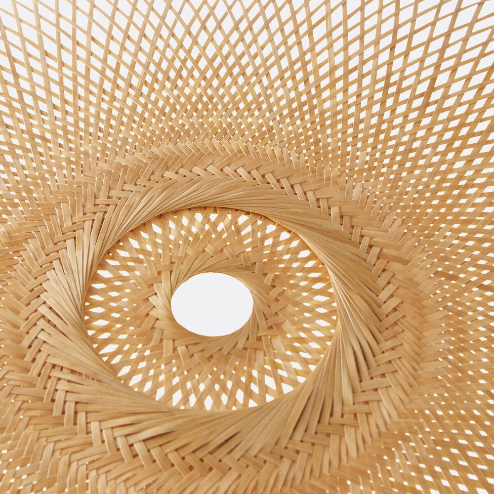 Suspension Chapeau de Paille - Abat-jour en bambou tissé à la main