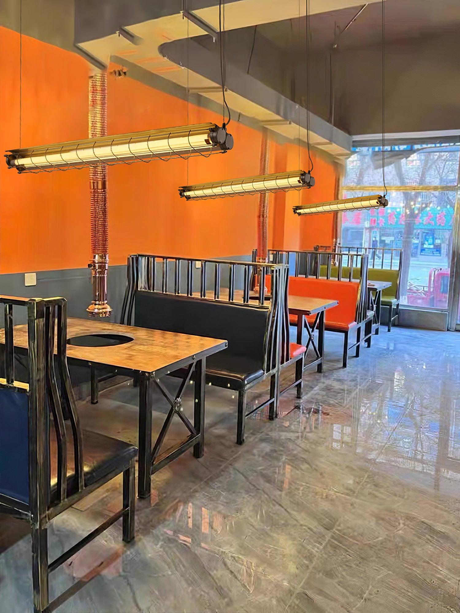 Glass Linearity Chandelier Artisan Clear Cast Iron Metal Sleek Sparkling