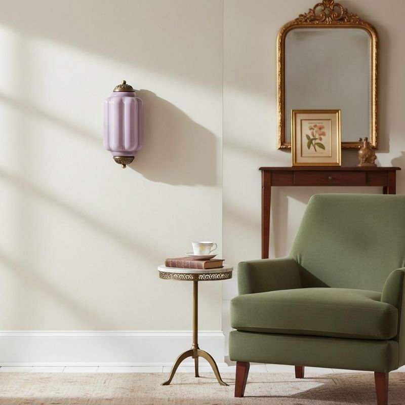 Eloise Vintage Wall Sconce - Milk Glass Flush Mount for Bedside