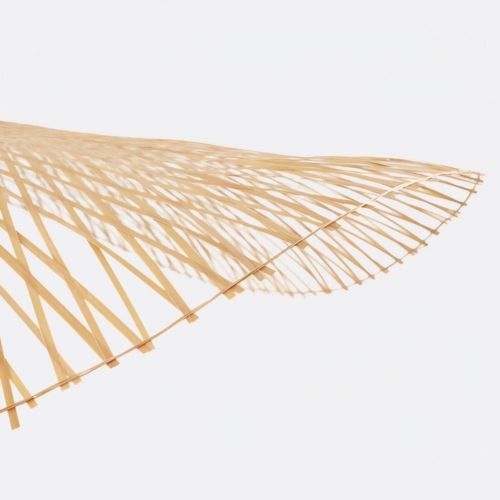 Straw Hat Pendant Light - Handwoven Bamboo Ceiling Light Shade