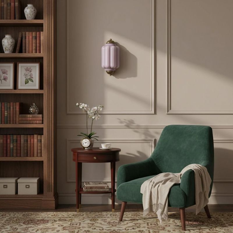Eloise Vintage Wall Sconce - Milk Glass Flush Mount for Bedside