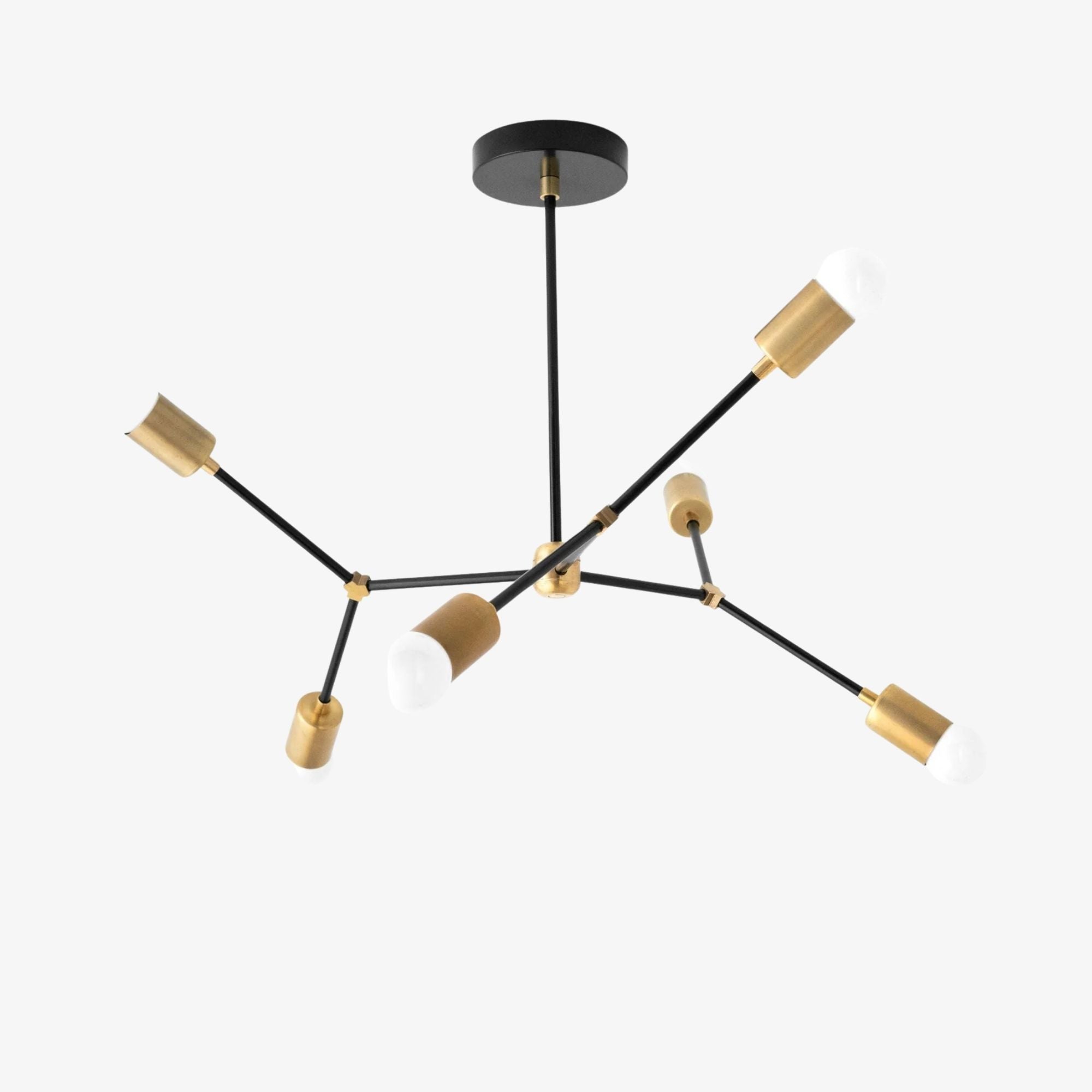 Mobilux Line Modern Geometric Chandelier - Brass Ceiling Light Fixture