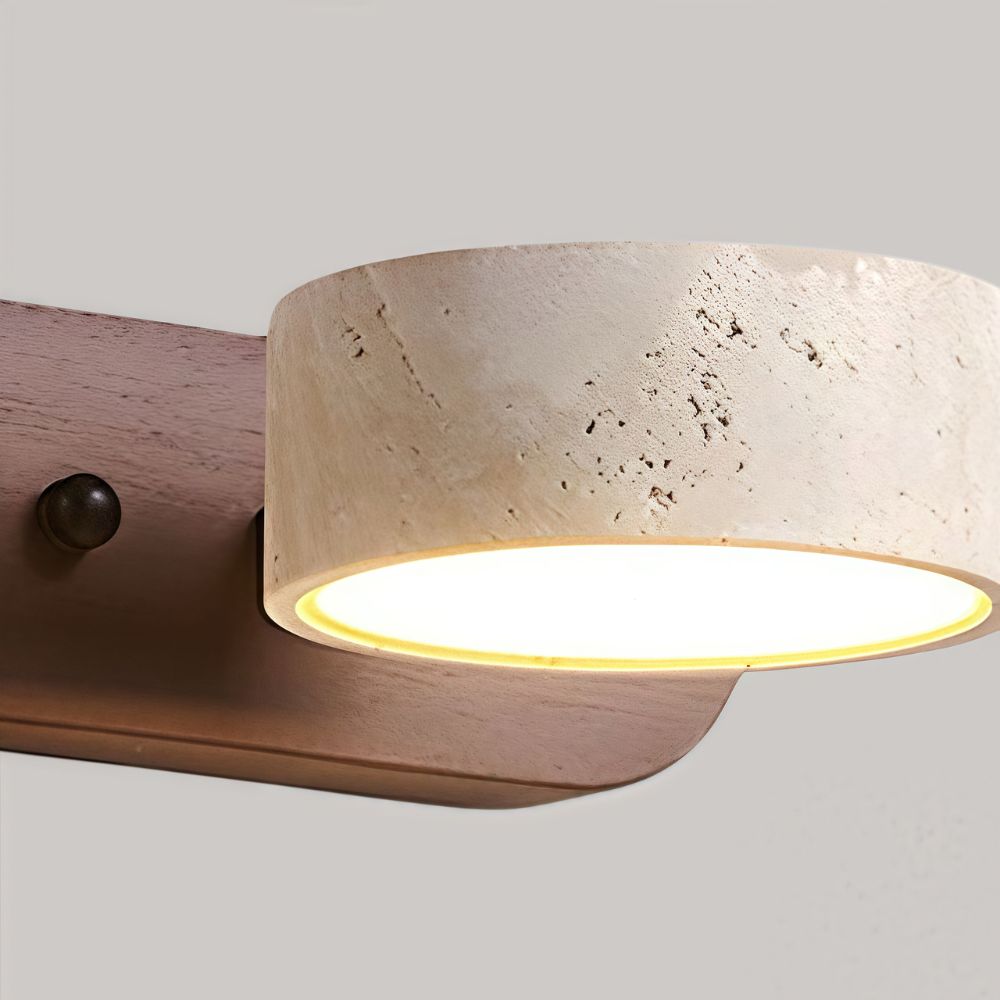 Wood Wall Sconce - Natural Travertine Duo Wall Light