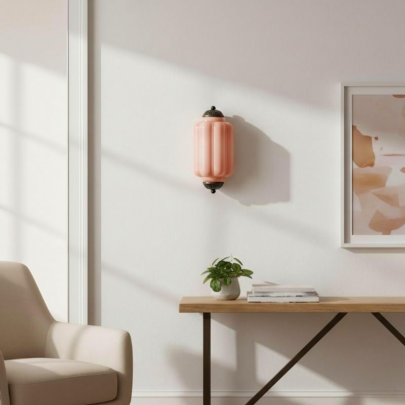 Eloise Vintage Wall Sconce - Milk Glass Flush Mount for Bedside