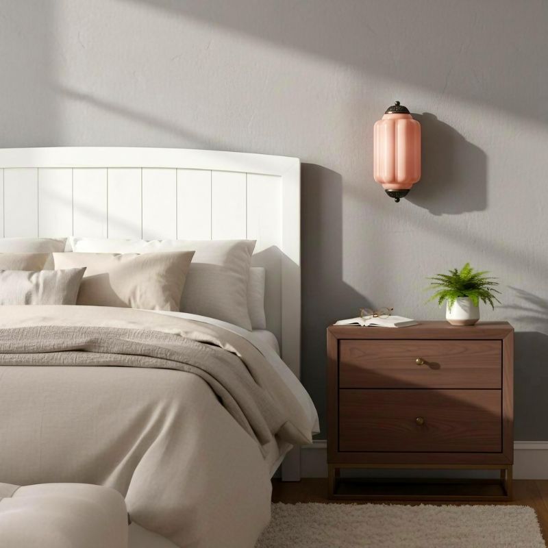 Eloise Vintage Wall Sconce - Milk Glass Flush Mount for Bedside