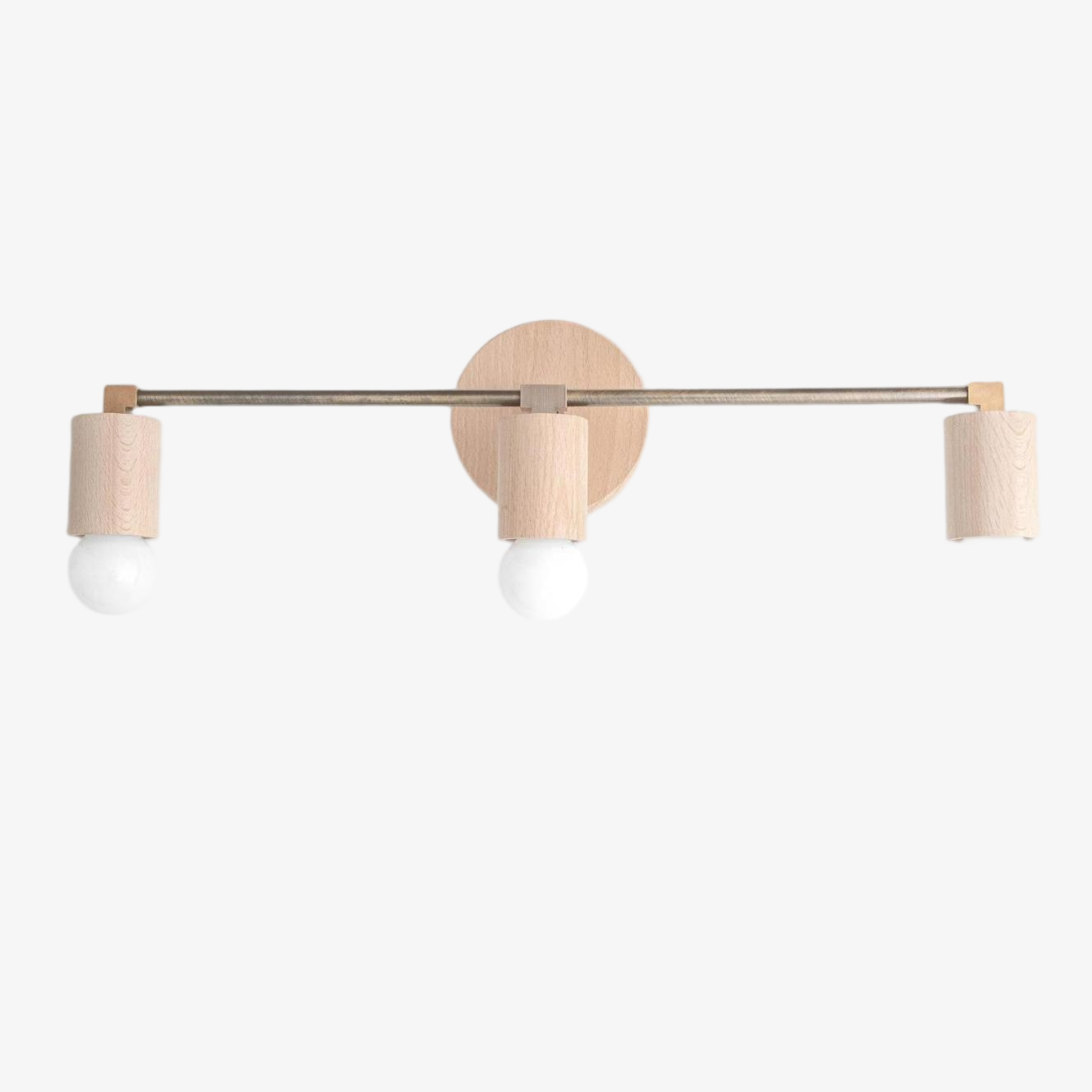 Mobilux Line Wood and Vanity Light - Bohemian Bathroom Lighting Fixture