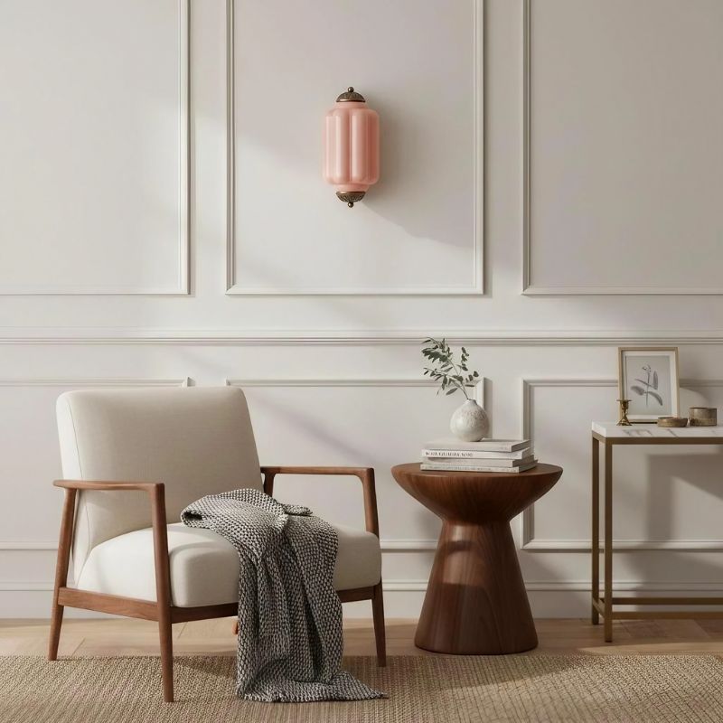 Eloise Vintage Wall Sconce - Milk Glass Flush Mount for Bedside