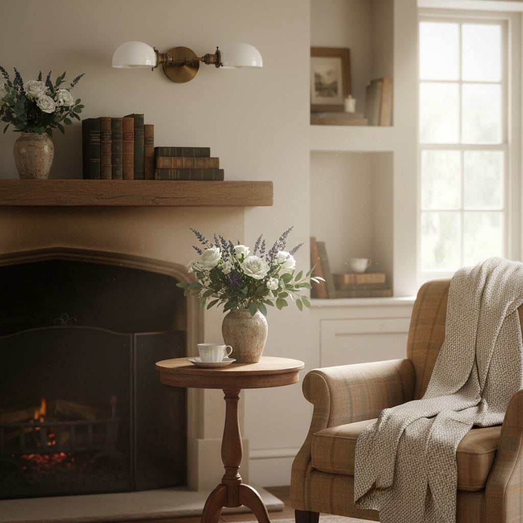 Ornato Luxe Mid-Century Vanity Light - Brass Bathroom Fixture with Opal Glass