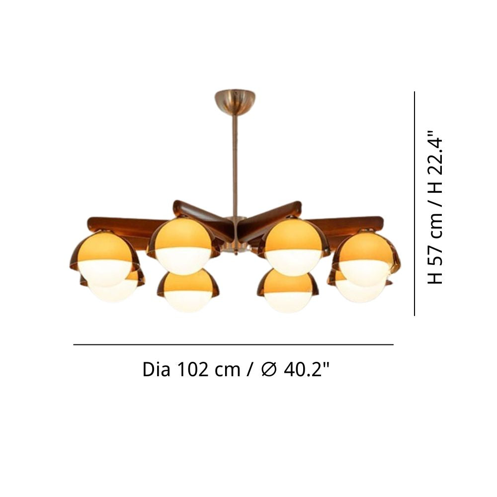 Wood Globe Cluster Chandelier - Modern Bubble Ball Lamp for Living Room