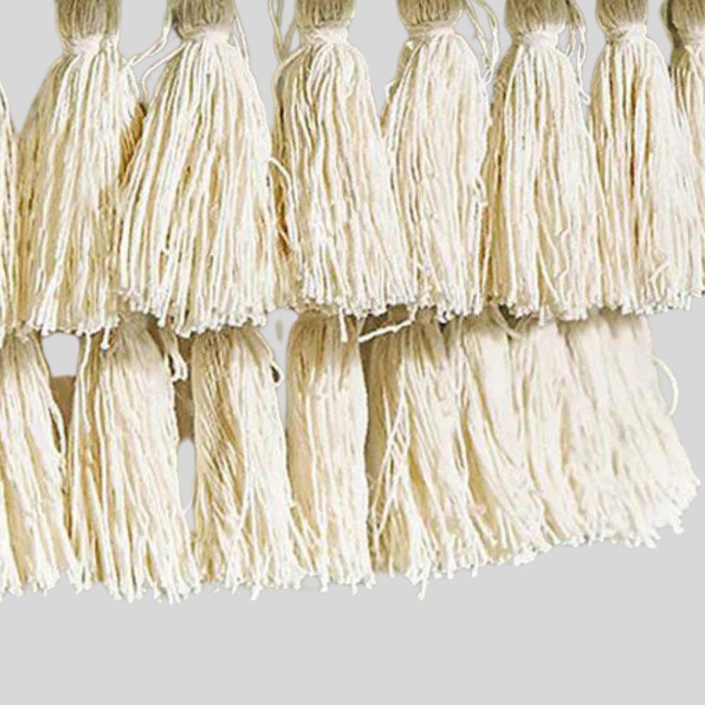 Tiered Tassel Chandelier - White Fabric Chandelier for Modern Home