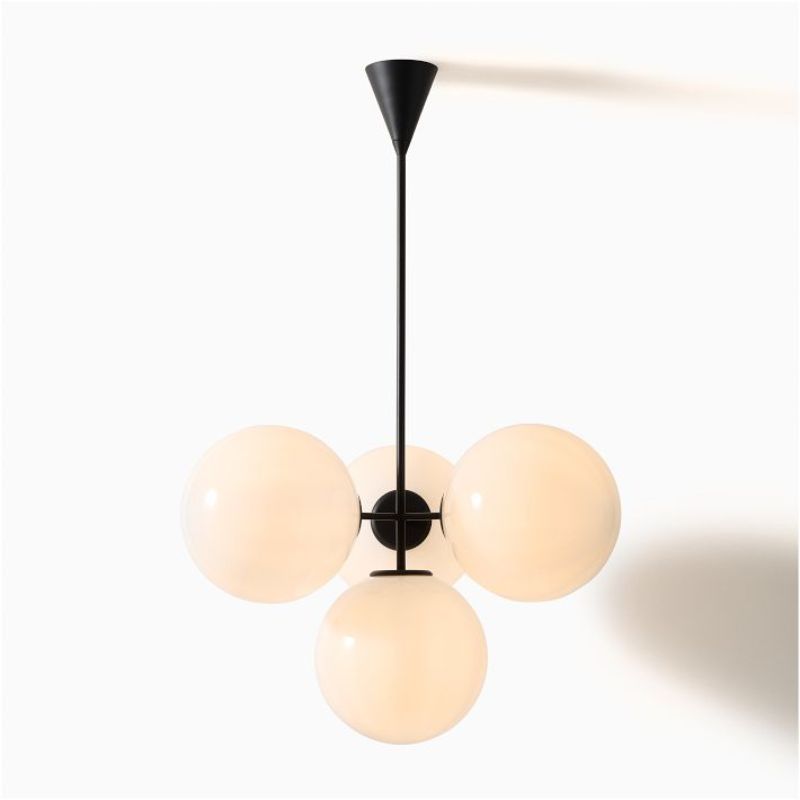 Ulvara Chandelier Linear Cluster Glass Globe Design - Contemporary Elegance