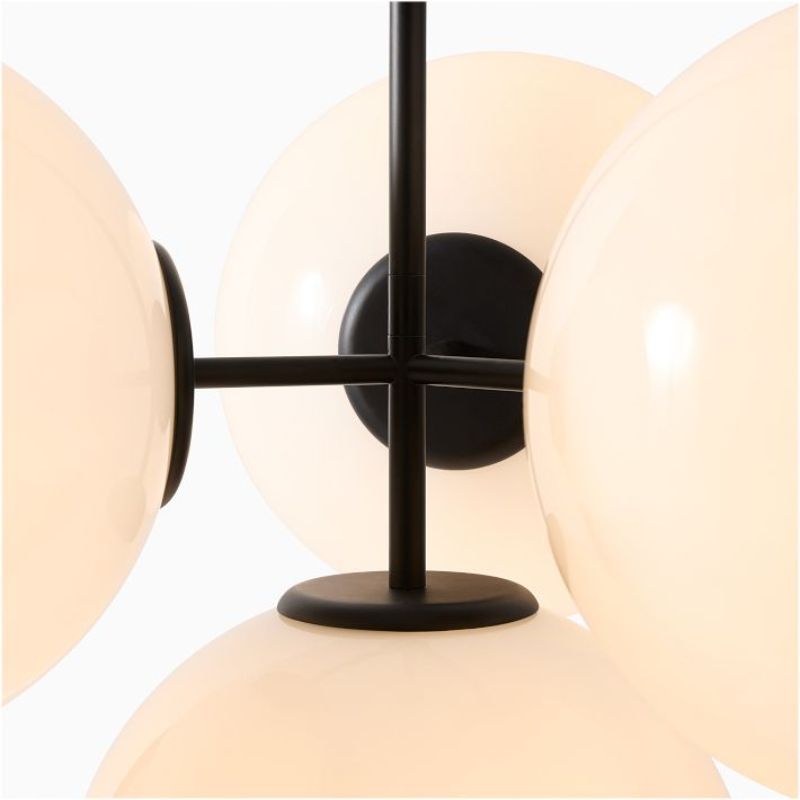 Ulvara Chandelier Linear Cluster Glass Globe Design - Contemporary Elegance