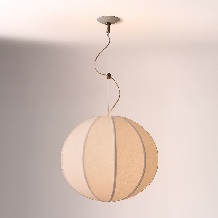 Alvian Linen Pendant Light - Adjustable Ball Dining Table Lighting