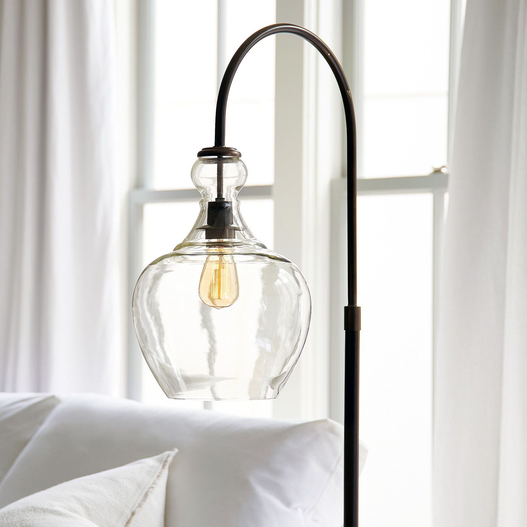 Lawson Recycled Glass Floor Lamp - Unique Brass Finish Aluminum Lighting