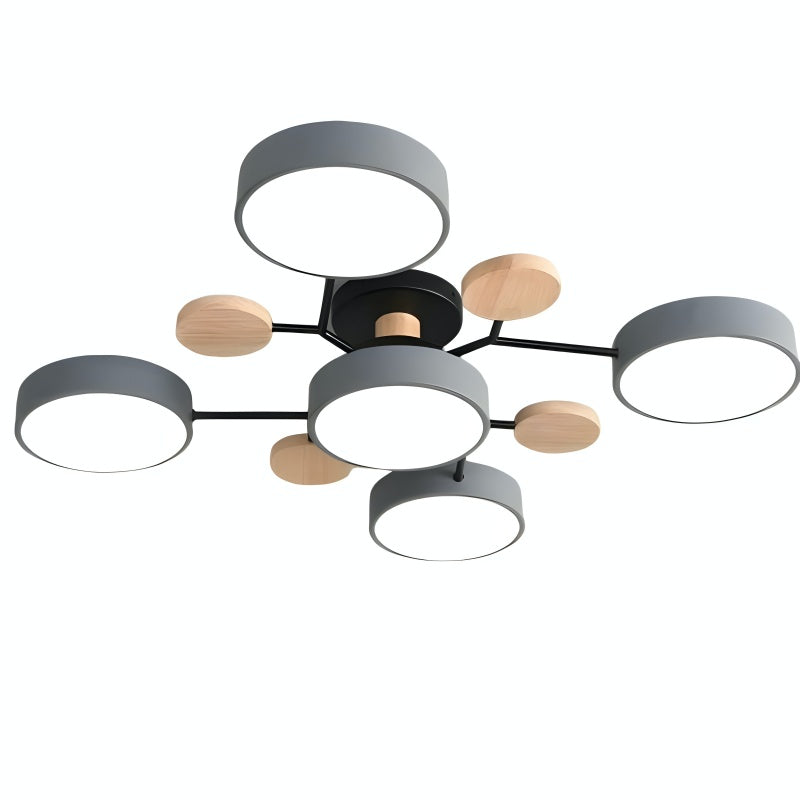 Branch Multi Heads Ceiling Lamp – Nordic Style Disc Lamp