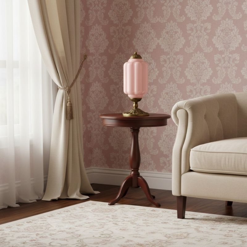 Lampe de table vintage Eloise en verre laiteux – Lampe de bureau LED en métal pour chambre