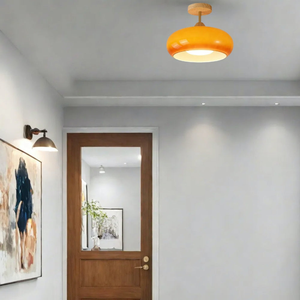 Bauhaus Pot Ceiling Light – Retro Glass Flush Mount for Modern Homes