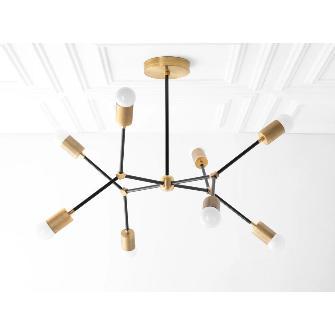 Mobilux Line Modern Geometric Chandelier - Brass Ceiling Light Fixture