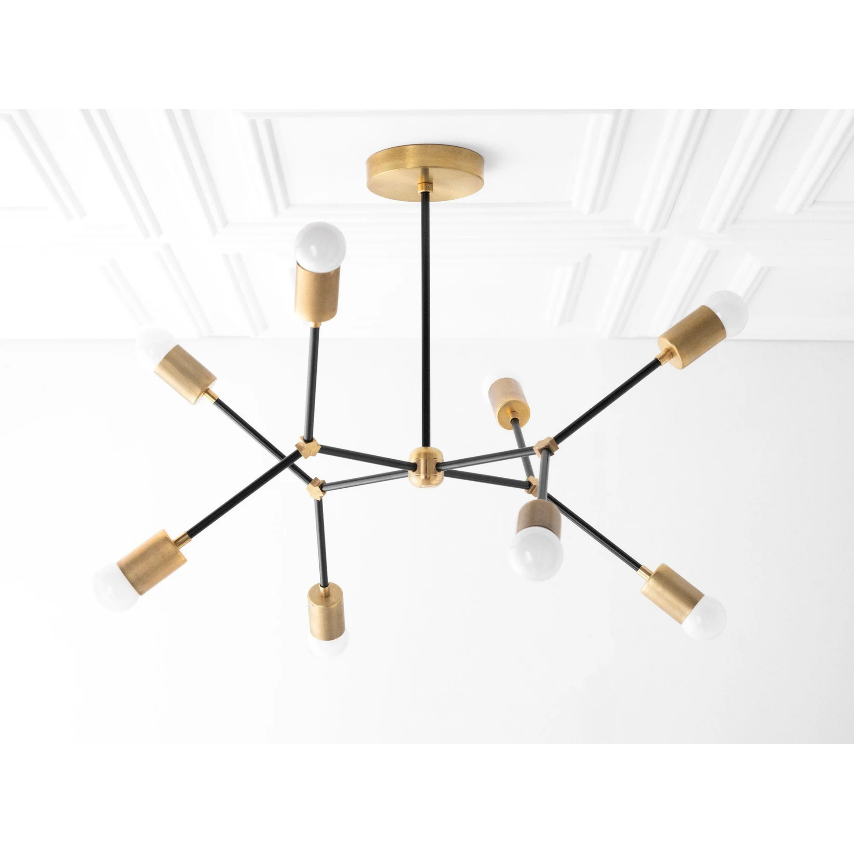 Mobilux Line Modern Geometric Chandelier - Brass Ceiling Light Fixture