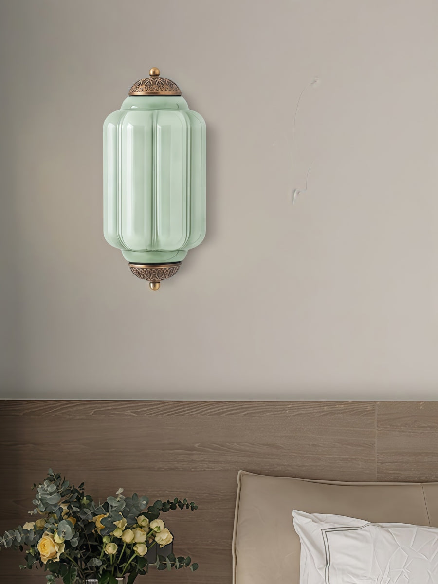 Vintage Milk Glass Wall Sconce Handcrafted Distressed Brass Light