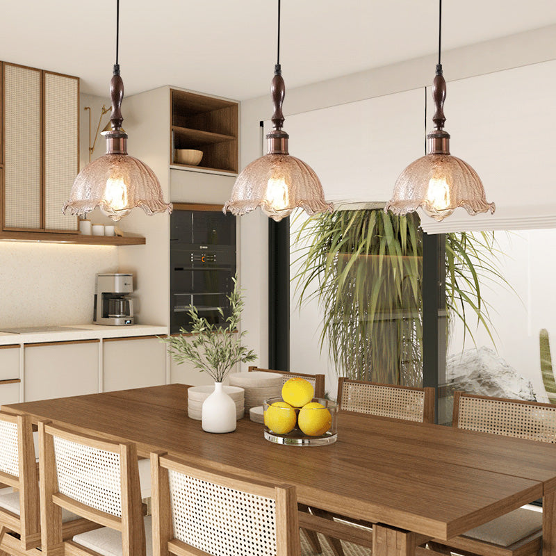 Elegant Medieval Combination Pendant Lamp With Decorative Floriated For Bucolic Dining Room