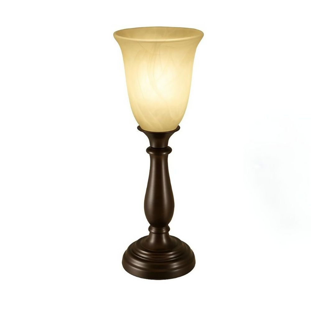 Alabaster Table Lamp - Vintage Small Bedside Night Light