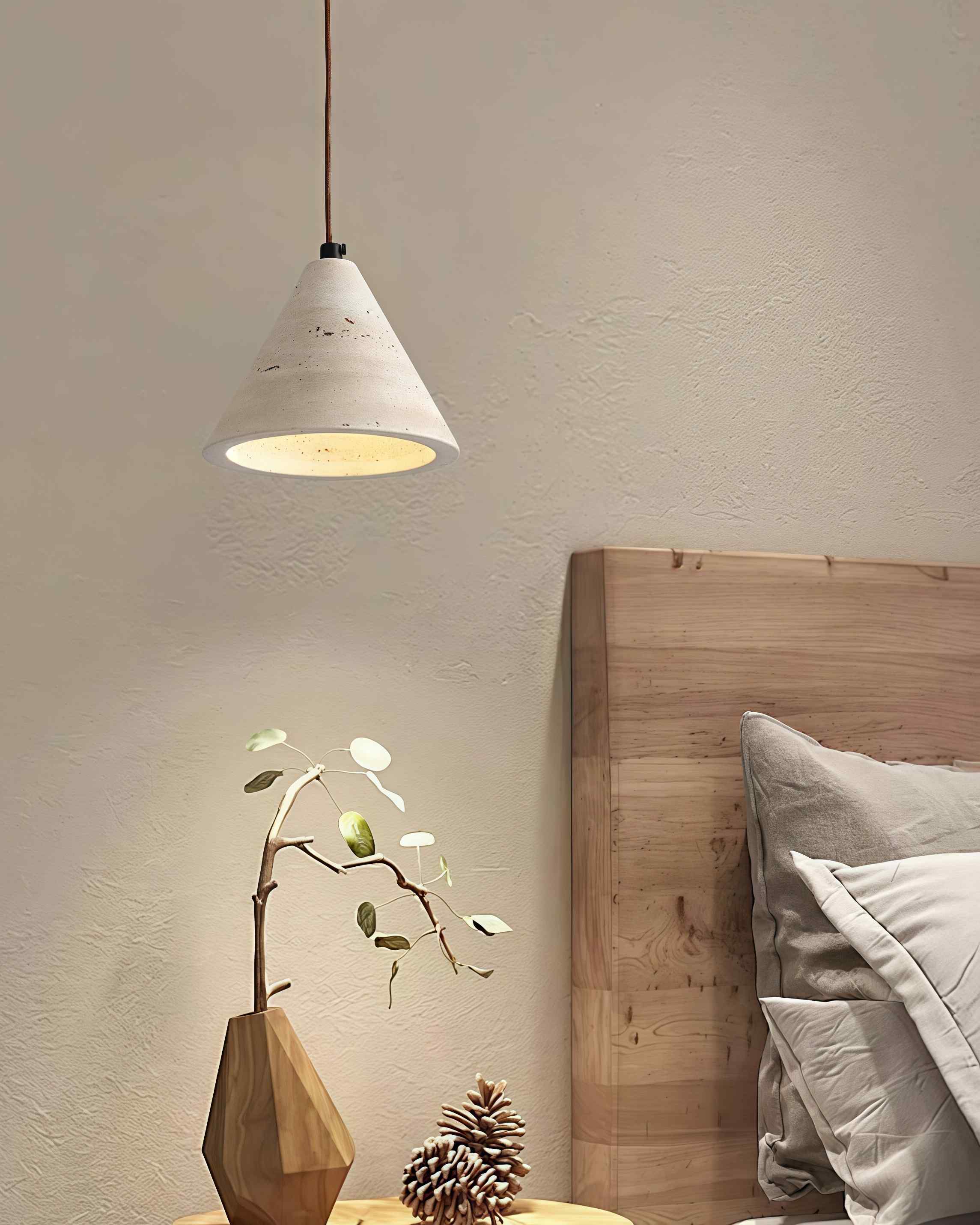 Minimalist Stone Pendant Light - Raw Yellow Travertine Lighting
