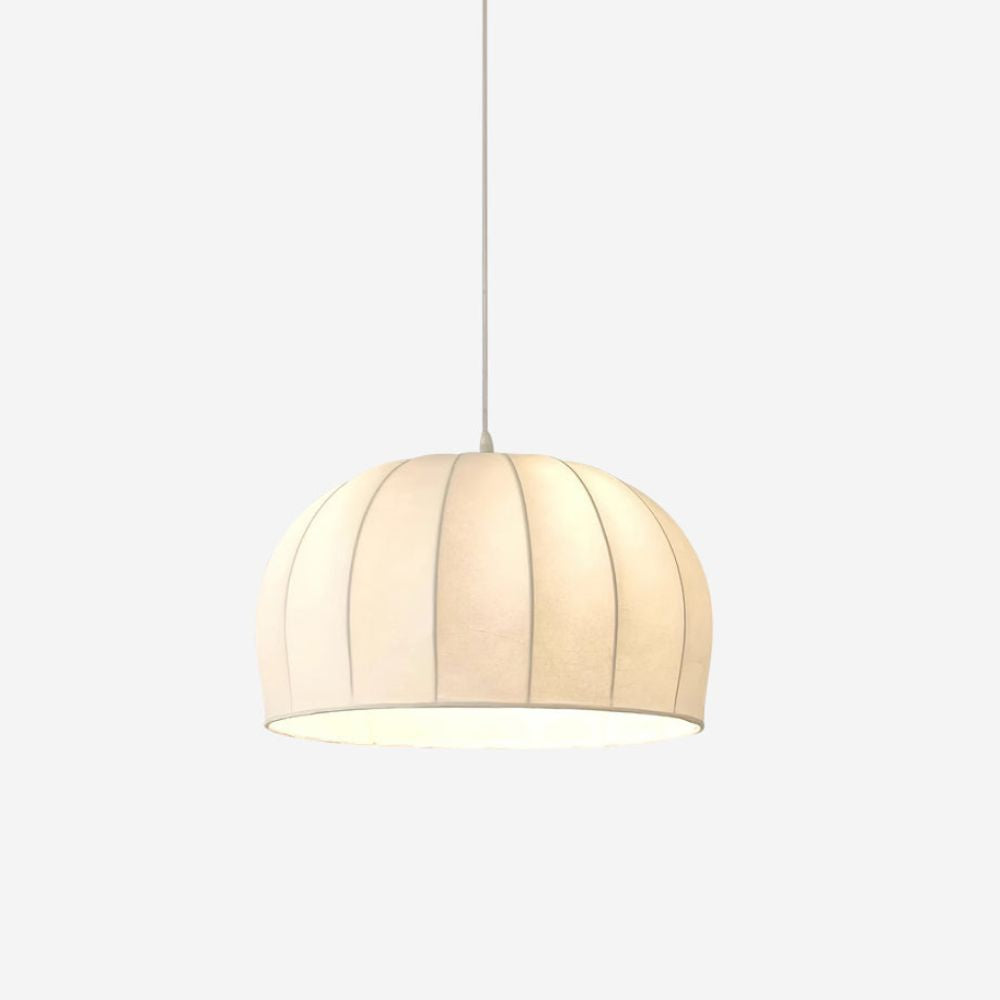 Silk Pendant Light - Dome White Fabric Shade for Elegant Interiors
