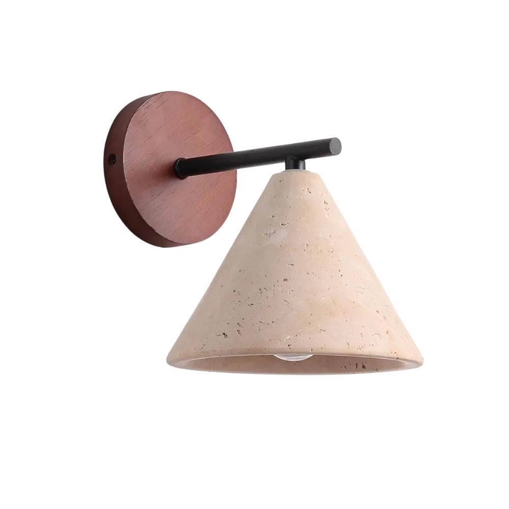 Travertine Wall Lamp - Natural Conical Sconce for Modern Interiors