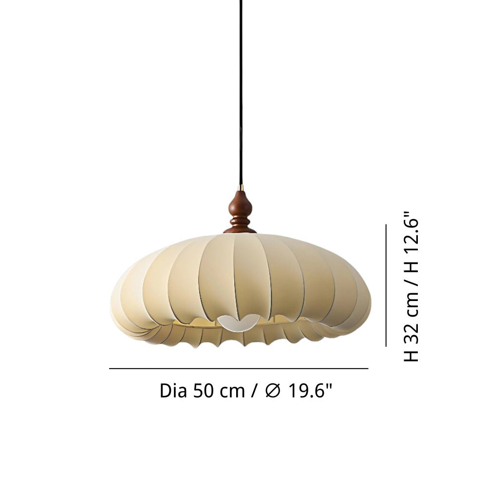 Suspension en tissu et bois - Suspension dôme vintage pour cuisine