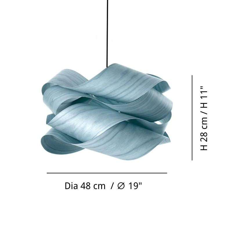 Wood Pendant Light - Slim Profile Link Design for Entryways