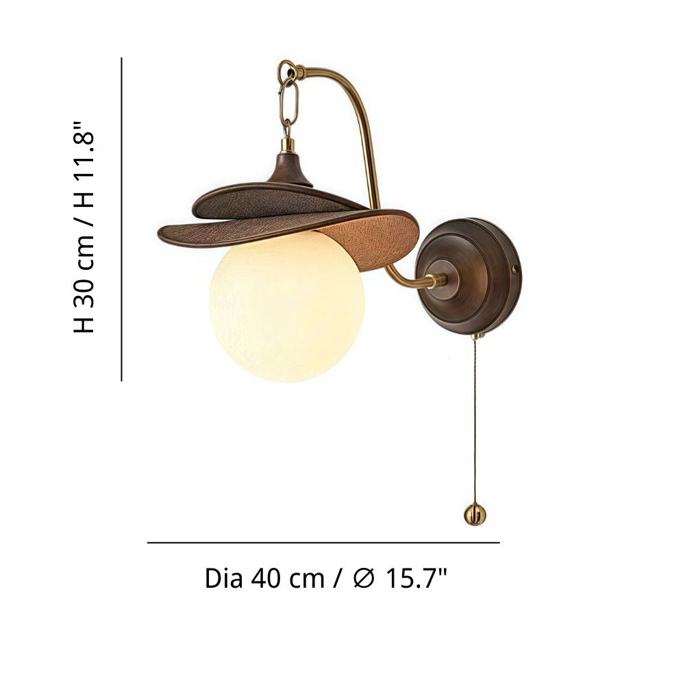 Vintage Raffia Sconce - Tiered Glass Globe Wall Lamp for Bedroom