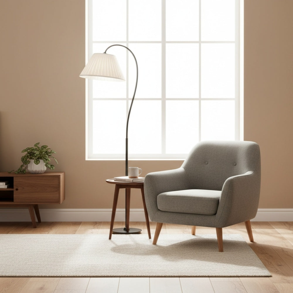 Luvora Pleated Linen Floor Lamp - Adjustable Retro Lamp for Farmhouse