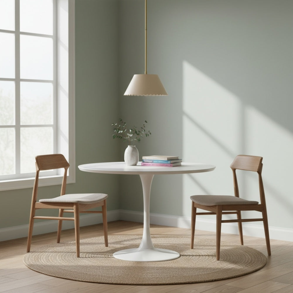 Foldray Modern Leather Pendant Light - Scalloped Edge Lamp for Hallway