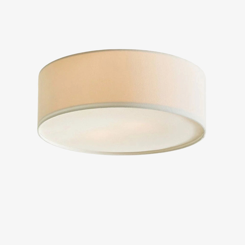 Dumora Linen Drum Flush Mount Ceiling Lamp - Stylish Soft Fabric Ceiling Light