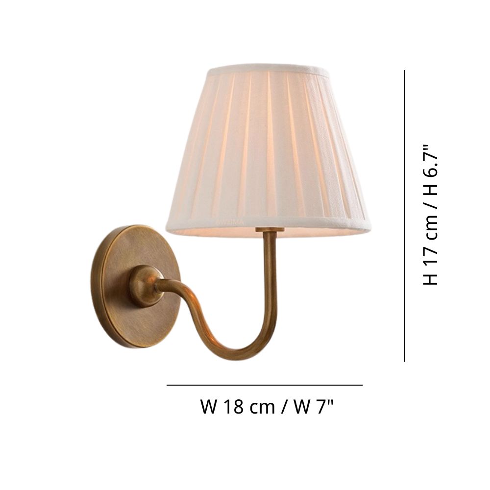 Pleated Linen Wall Sconce - Modern 2 light Fabric sconce for Bedroom