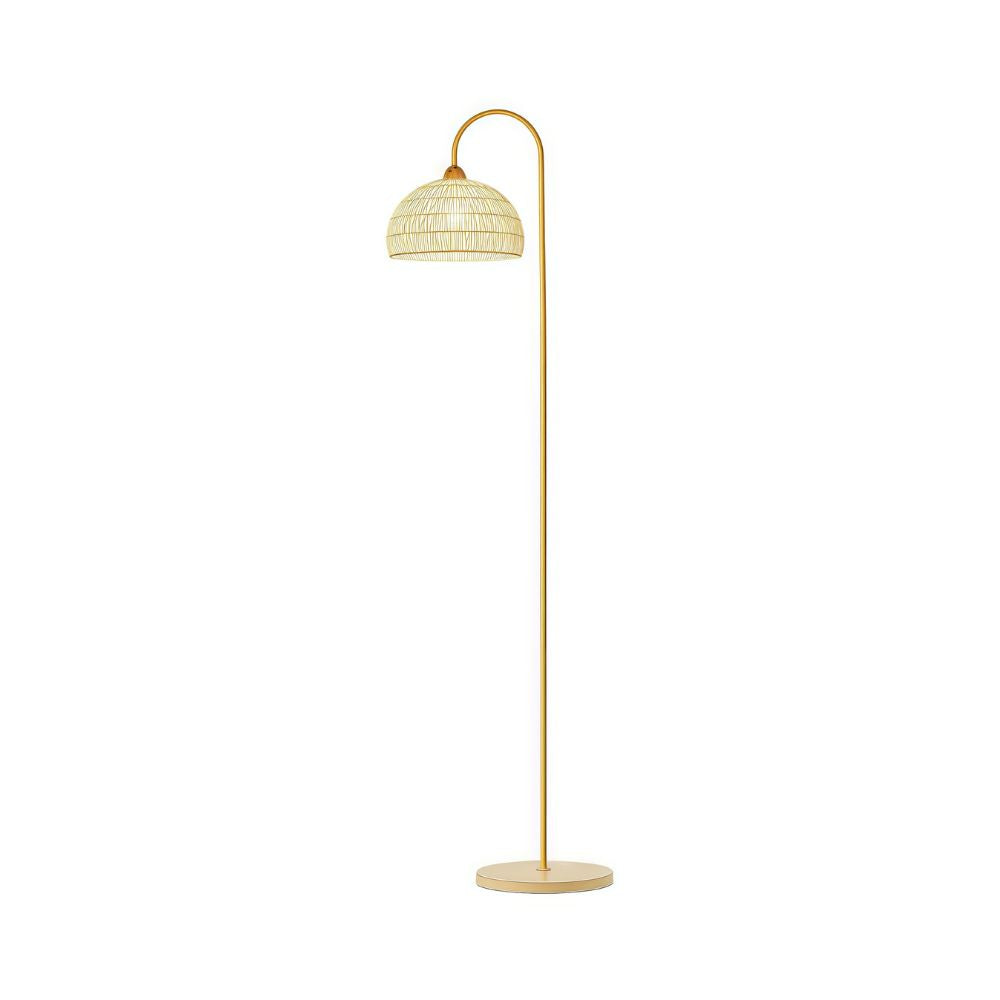 Rattan Arch Floor Lamp - Beige Natural Floor Lamp for Living Room